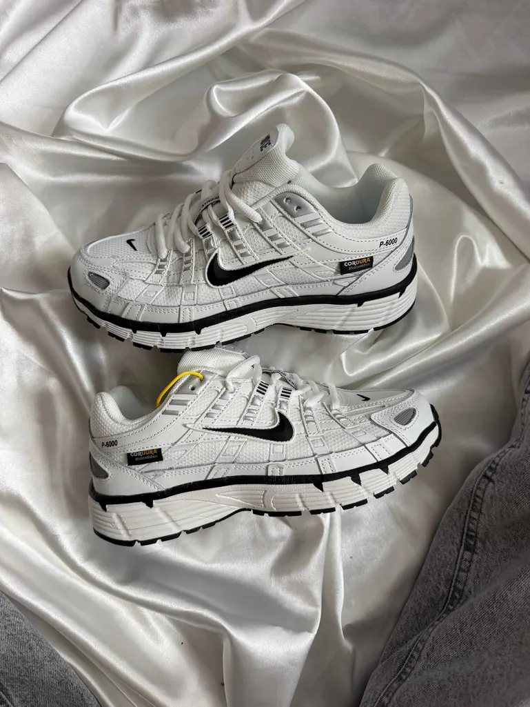 Nike P-6000 White Black CorDura (вологозахист)