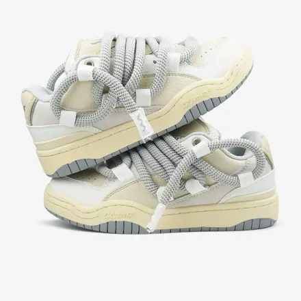 Cat&Sofa Beige White Rope Laces